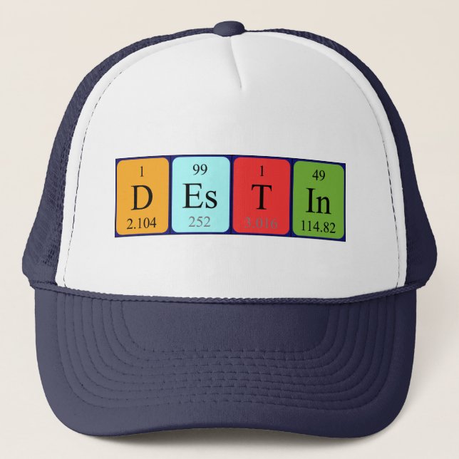 Gorra de nombres de tabla periódica Destin (Anverso)