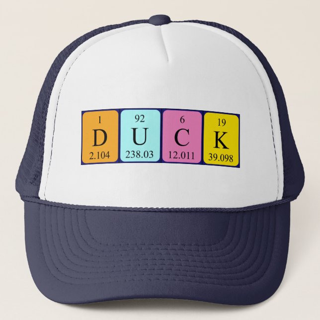 Gorra de nombres de tabla periódica duck (Anverso)