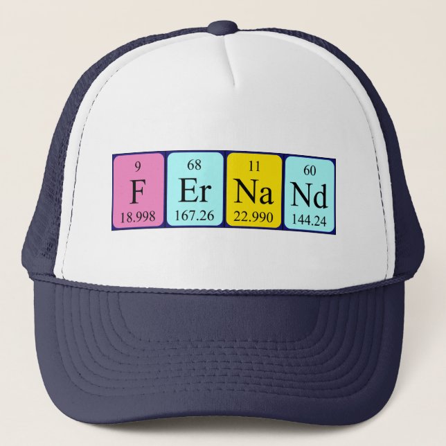 Gorra de nombres de tabla periódica Fernand (Anverso)