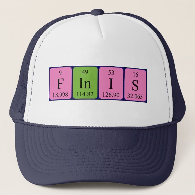Gorra de nombres de tabla periódica Finis (Anverso)