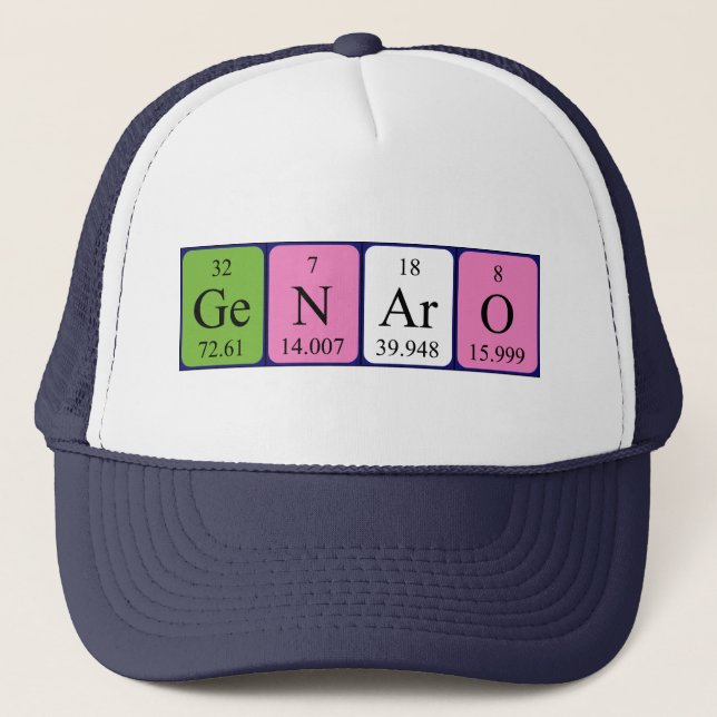 Gorra de nombres de tabla periódica Genaro (Anverso)