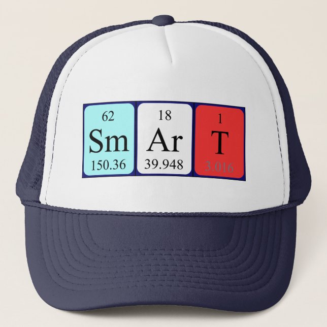 Gorra de nombres de tabla periódica inteligente (Anverso)