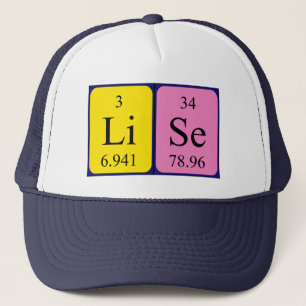 Gorra de nombres de tabla periódica Lise