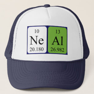 Gorra de nombres de tabla periódica neal