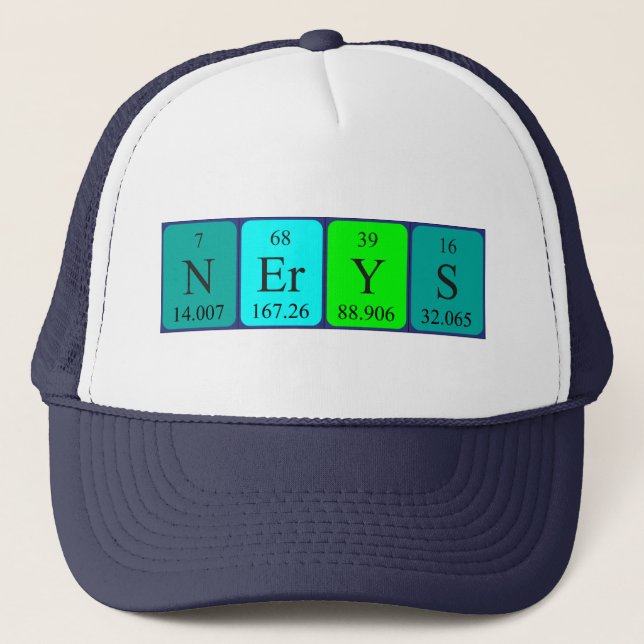 Gorra de nombres de tabla periódica Nerys (Anverso)