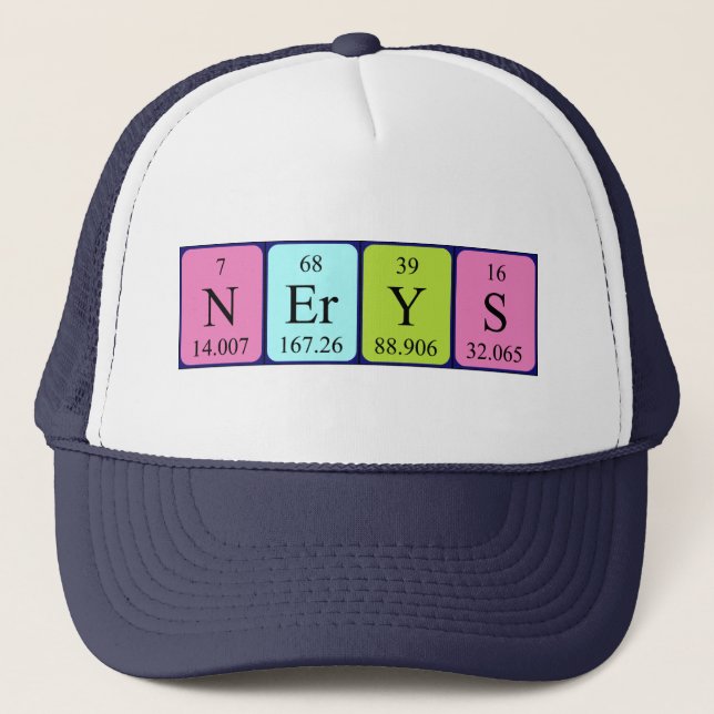 Gorra de nombres de tabla periódica Nerys (Anverso)