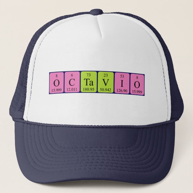 Gorra de nombres de tabla periódica Octavio (Anverso)