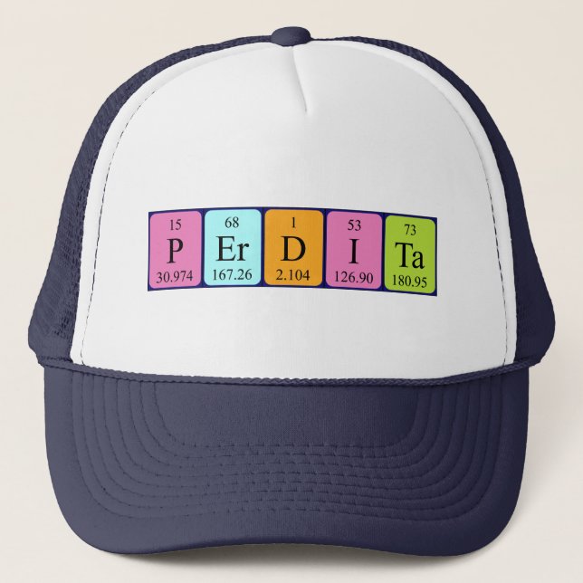 Gorra de nombres de tabla periódica Perdita (Anverso)