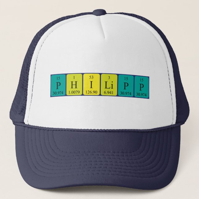 Gorra de nombres de tabla periódica Philipp (Anverso)
