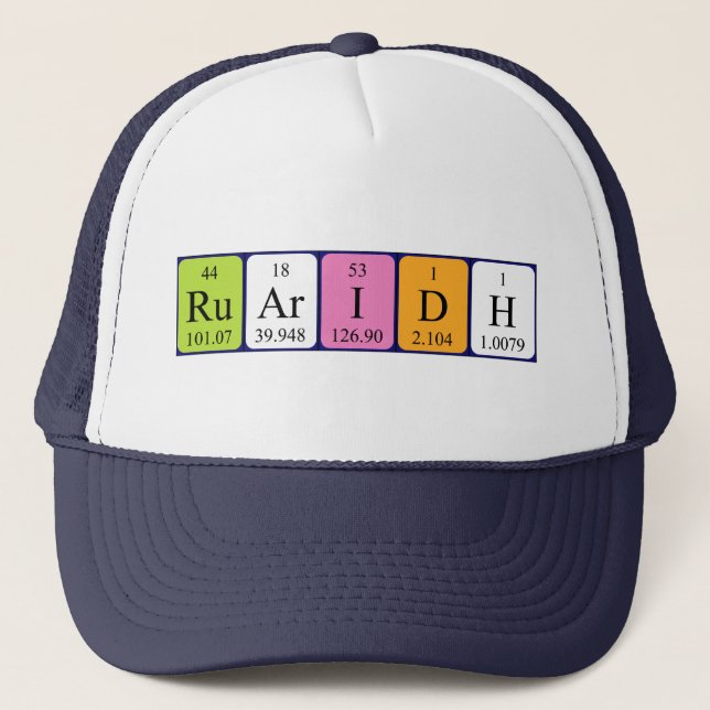 Gorra de nombres de tabla periódica Ruaridh (Anverso)