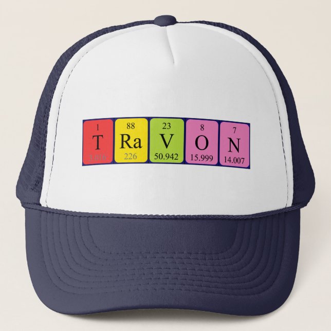 Gorra de nombres de tabla periódica Travon (Anverso)