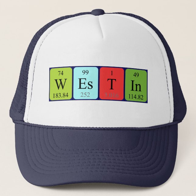 Gorra de nombres de tabla periódica Westin (Anverso)