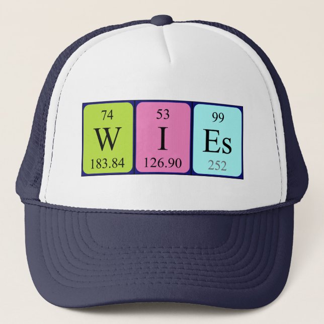 Gorra de nombres de tabla periódica Wies (Anverso)
