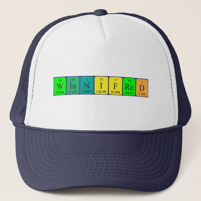 Gorra de nombres de tabla periódica Winnifred (Anverso)