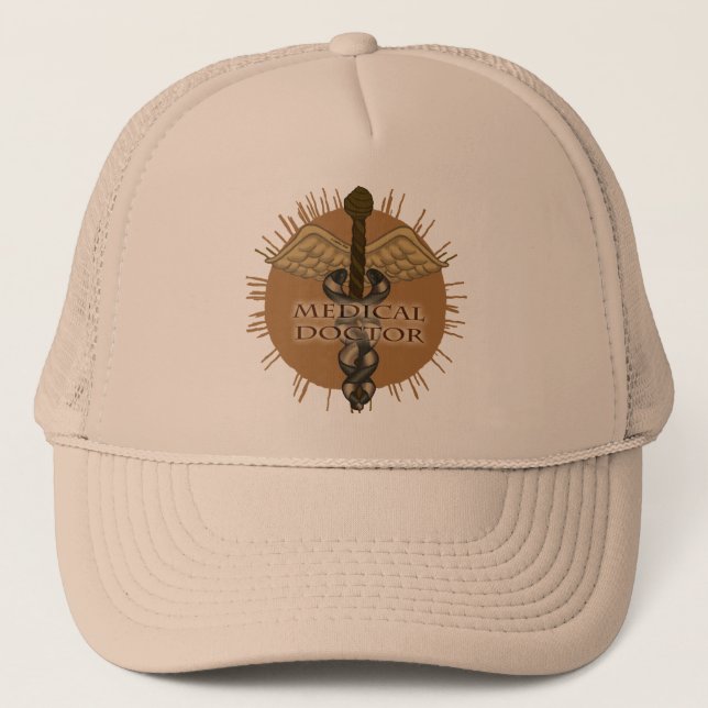 Gorra de nombres personalizados de médica Caduceus (Anverso)