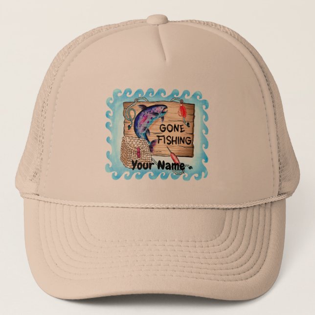 Gorra de nombres personalizados de pesca de destin (Anverso)