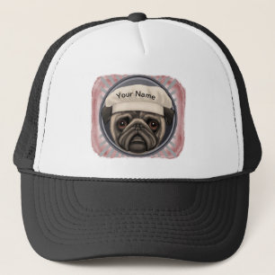 Gorra de nombres personalizados de Pug Chef