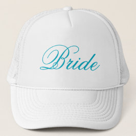 Gorra de novia azul turquesa