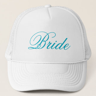 Gorra de novia azul turquesa