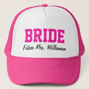 Gorra de novia rosada caliente