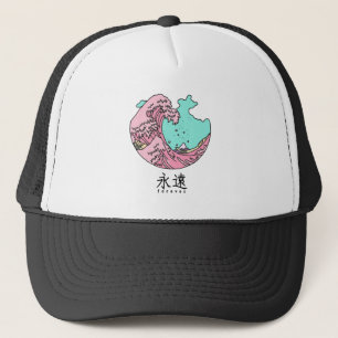 Gorra de olas japonesas, kawaii vintage