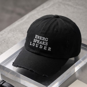 Gorra de Papá Negra con Tipografía Bordada 'Speaks