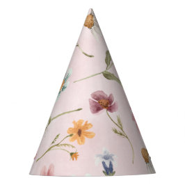 Gorra de papel de cono de flores silvestres de pri