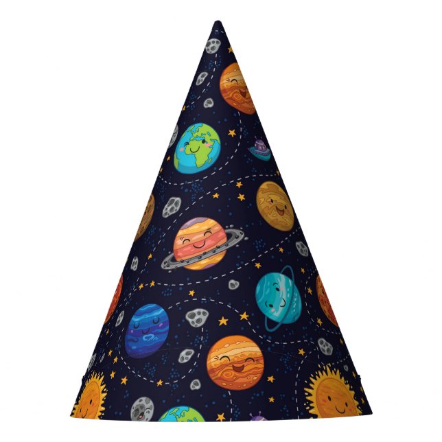 Gorra de Papel de Planetas Felices (Anverso)