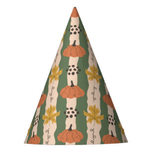 Gorra de papel del patrón de calabaza y hoja dibuj