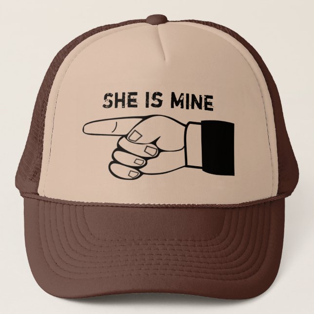 Gorra de pareja divertida, x2, HE/ELLA es mía, edi (Anverso)