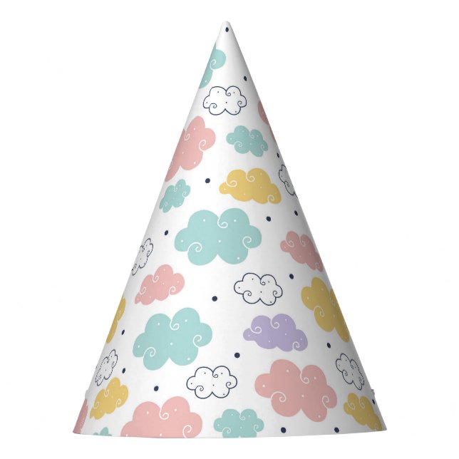 Gorra de parte del patrón de nube Pastel Kawaii (Anverso)