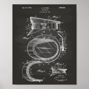 Gorra de policía 1933 Patentes de arte - Chalkboar