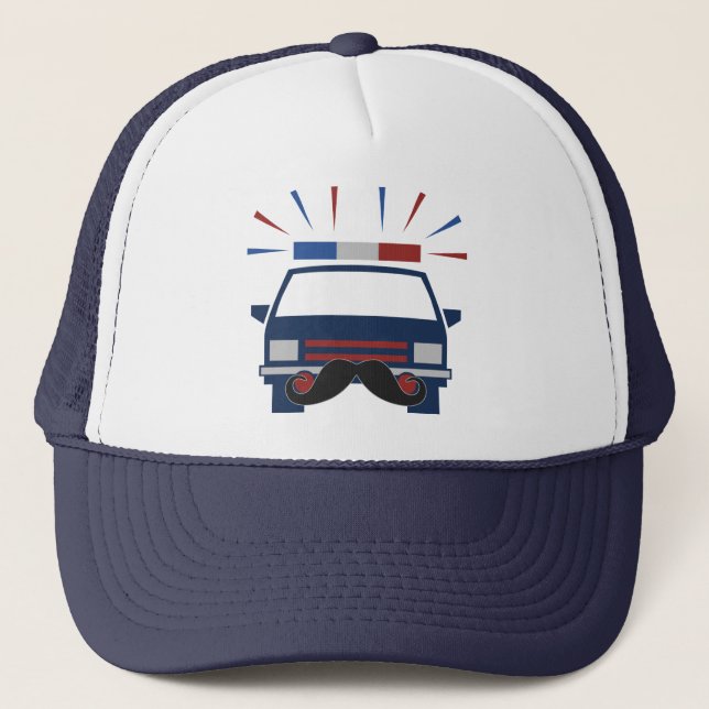 Gorra de policía de bigote - elegir color (Anverso)