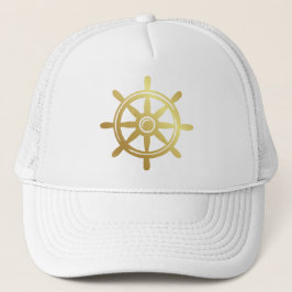 Gorra de rendimiento náutico con rueda de barco de