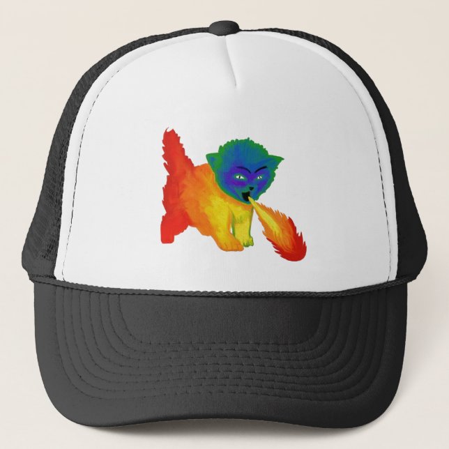 Gorra de respiración del camionero del gatito del (Anverso)