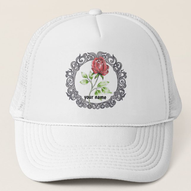 Gorra de rosa rojo (Anverso)