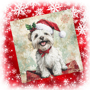 Gorra de Santa de Westie Navidad