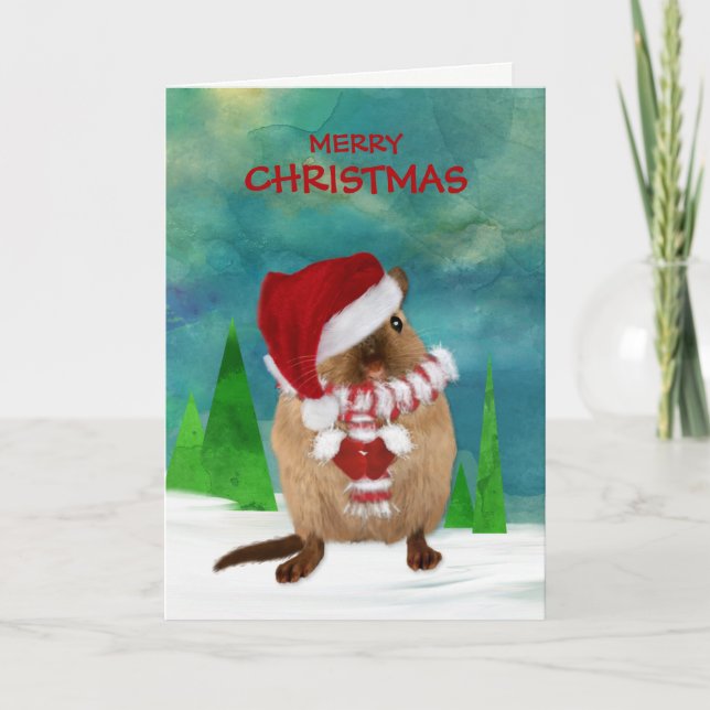 Gorra de Santa del Gerbil de las Felices Navidad (Anverso)