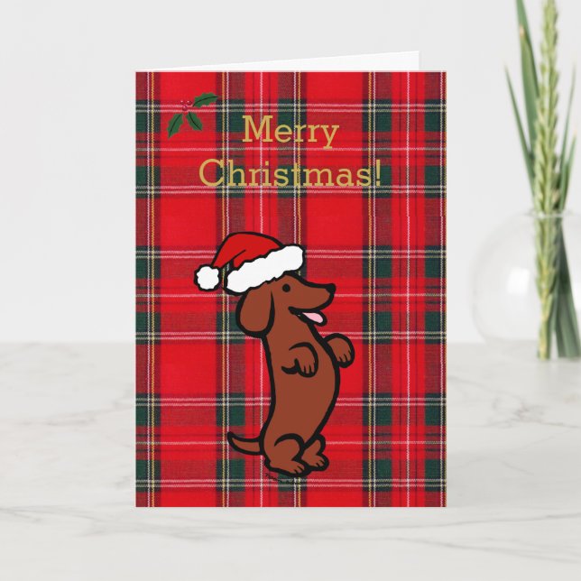 Gorra de Santa del navidad del Dachshund (Anverso)