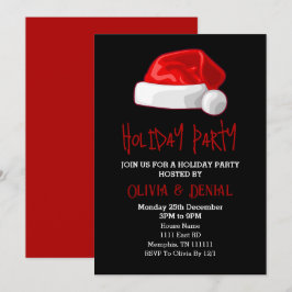 Gorra de Santa Roja Navidad Fiesta Negro