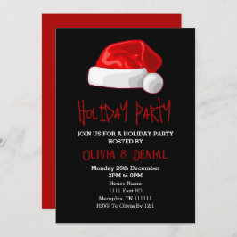 Gorra de Santa Roja Navidad Vacaciones Negro