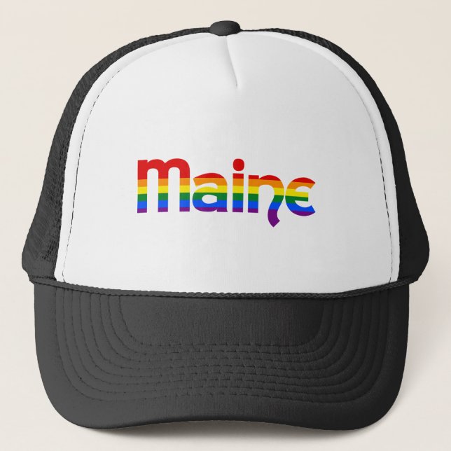 Gorra de texto de Maine Rainbow (Anverso)