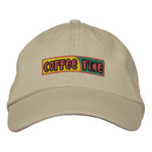 Gorra de tiempo de café bordado