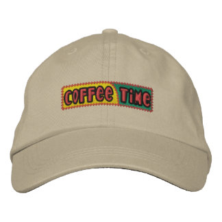 Gorra de tiempo de café bordado