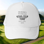Gorra de tiempo de par tee | Fin de semana del Bac<br><div class="desc">Gorra de tiempo de par tee | Bachelor Golf Weekend Los Gorras personalizados son el mejor regalo para sus amigos que recuerden su día especial. ¡Saludos a una divertida y memorable fiesta de solteros! Agregue la redacción de su personalizado a este diseño utilizando los cuadros "Editar esta plantilla de diseño"...</div>