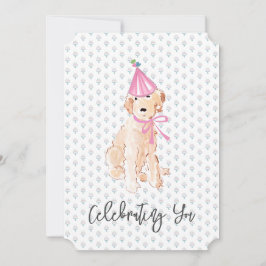 Gorra de torta de cumpleaños de perro dorado celeb