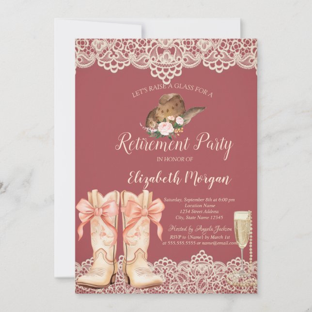 Gorra de vaca Boots Invitación a Jubilación de Raz (Anverso)