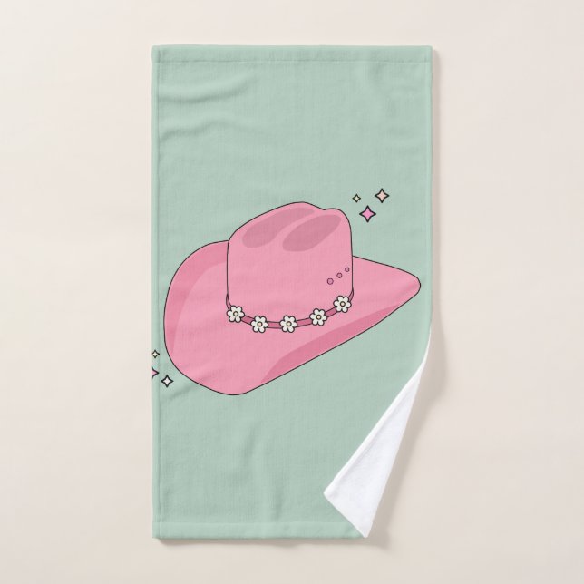 Gorra De Vaquero Preppy Rosa Y Verde (Toalla de mano)
