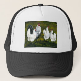 Gorra del arte del "gallo y de las gallinas"