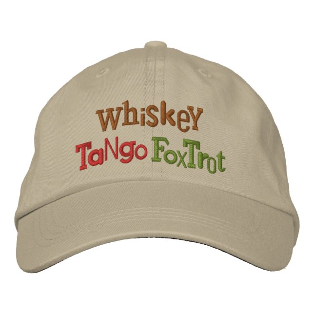 Gorra del Bordado Ecléctico de Whiskey Tango Foxtr (Anverso)